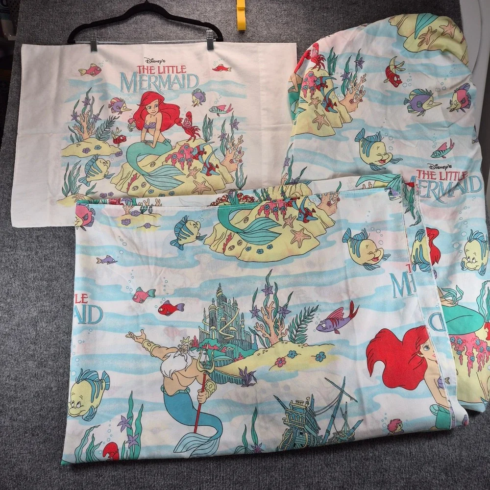Disney The Little Mermaid Vintage Bedding Set Twin Multicolor Kids